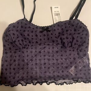 Pacsun daisy street purple mesh tank top